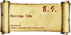 Bozzay Ida névjegykártya