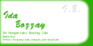 ida bozzay business card